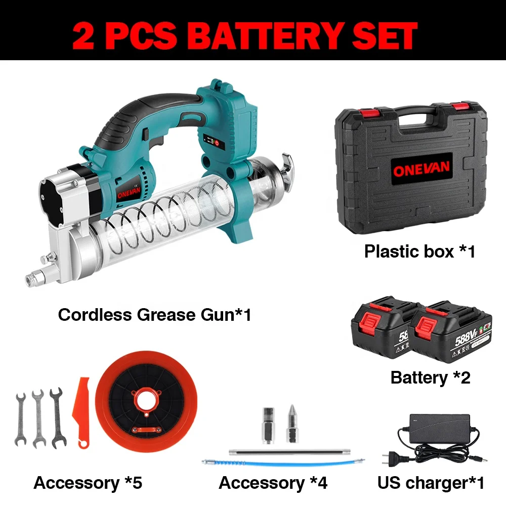 10000PSL 689Bar Cordless Electric Grease Gun High Pressure Car Lubricating Oil Car Maintenance Power Tool For 18v Battery