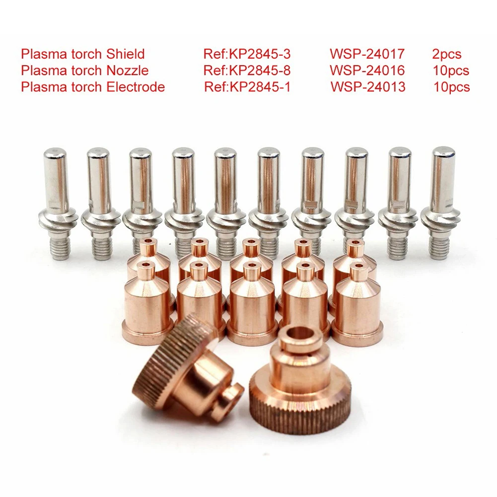 Complete 22pcs Plasma Torch Replacement Kit KP28458 KP28451 with 1 7mm Nozzles for Tomahawk 1538 and For LC105