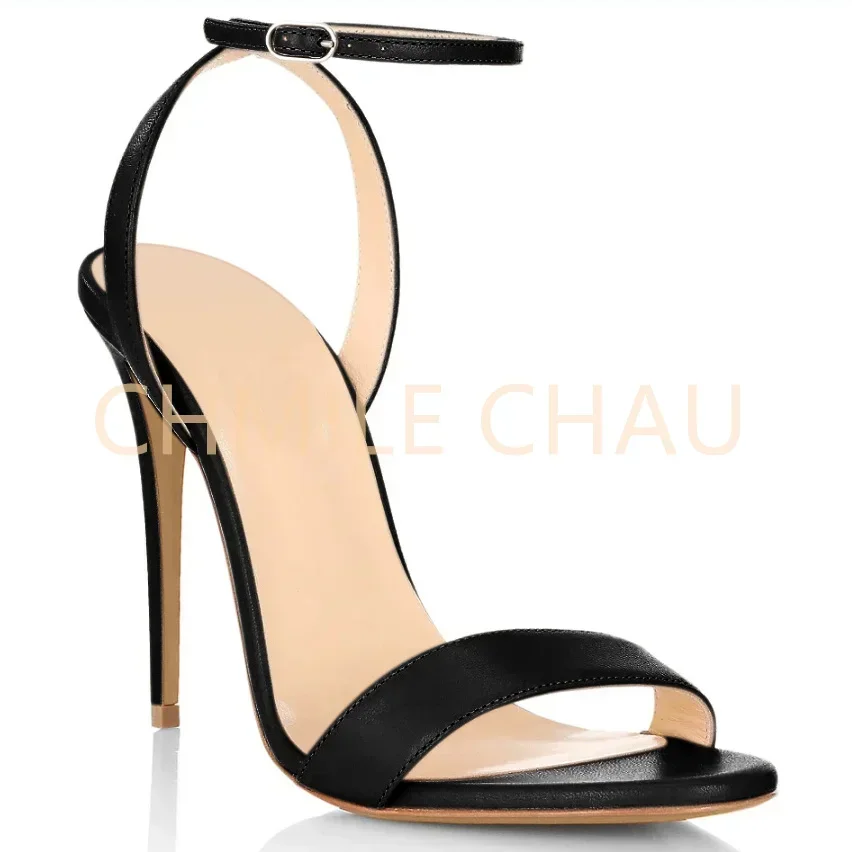 【Measure your feet length before order】Elegant Women Luxry Sandals High Heels Ankle Straps Designer Big Size Dress Shoe 4-CHC-30