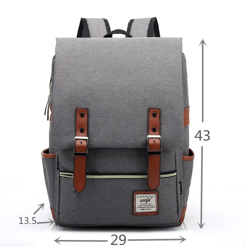 Vintage 16 Inch Laptop Backpack Women Canvas Bags Men Canvas Travel Leisure Backpacks Retro Casual Bag School Bags for Teenagers