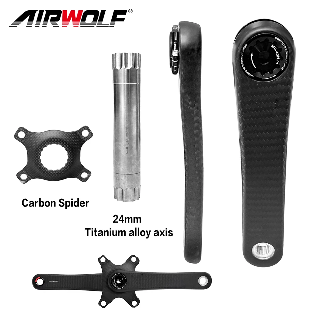 

Суперлегкий карбоновый шатун с титановой осью 24 мм, 155-175 мм, с датчиком мощности для шоссейных велосипедов, совместимый с Shimano.