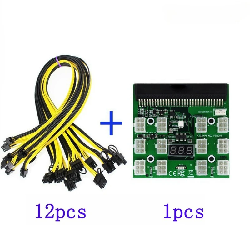 Breakout Board And Cable, Power Supply Breakout Board And 17pcs 18AWG Cable For HP 1200 /750W Watt Power Module Mining Ethereum