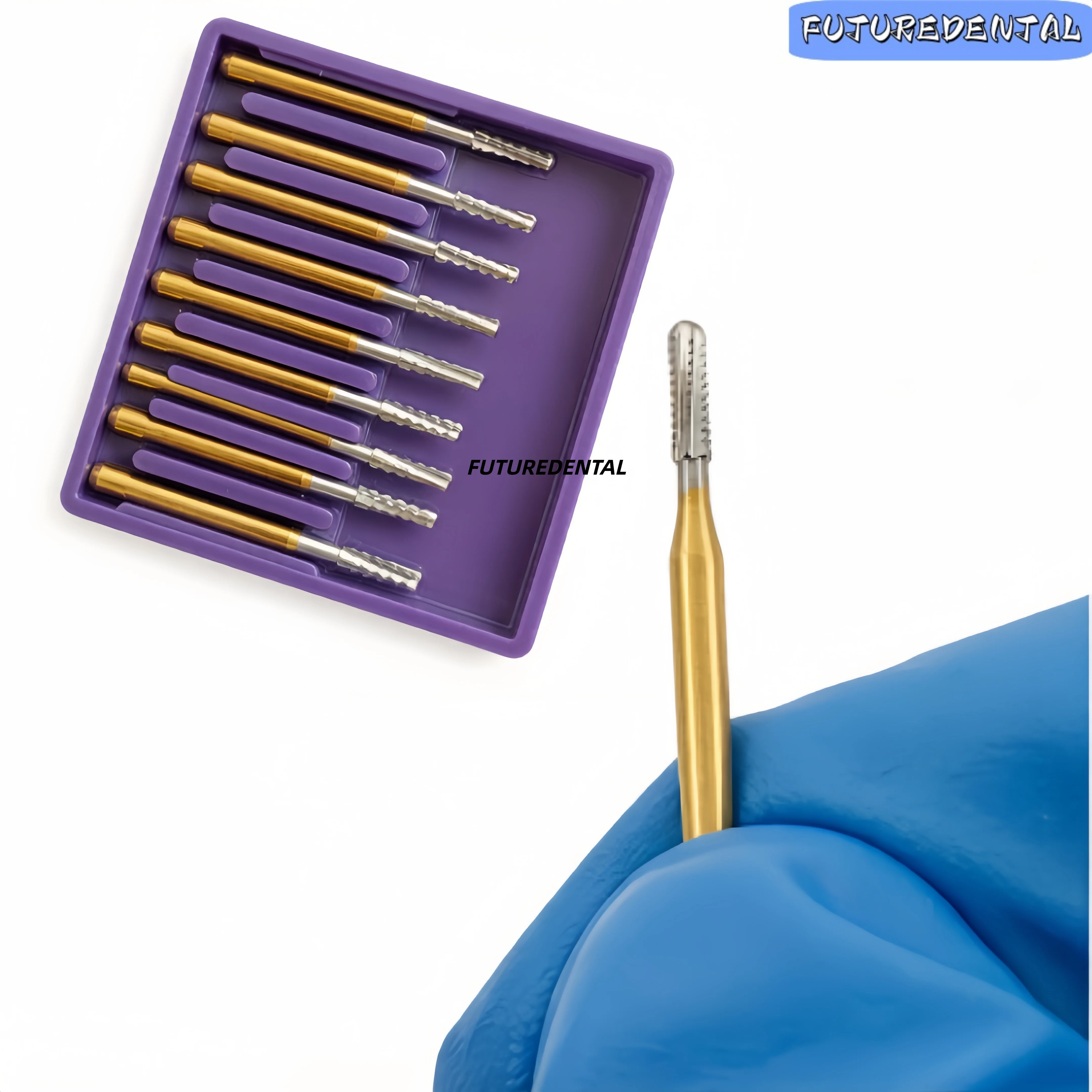 

Dental Carbide Burs FG 1958 Set for Cavity Preparation in High-Speed Handpiece, 12 Pieces per Box High-Quality