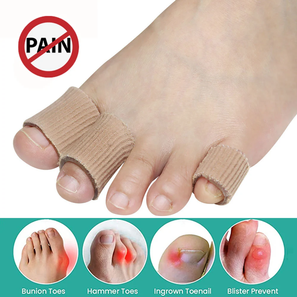 Pexmen 1/2/5Pcs Toe Protectors Toe Tubes Sleeves Soft Gel Toe Pads for Corns Blisters Callus Toes and Fingers Foot Care Tool