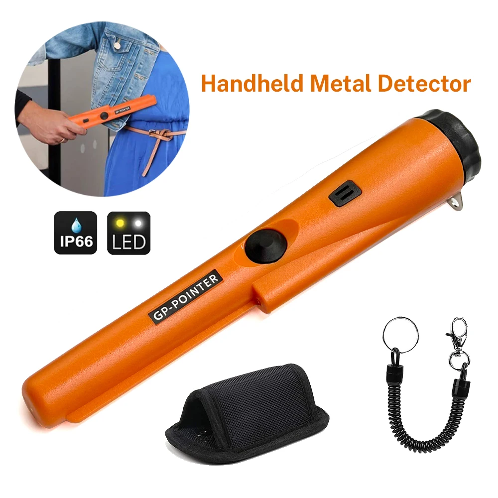 GP-Pointer Handheld Metal Detector w/IP66 Waterproof & LED-Bracelet Strap for Treasure Hunting & Outdoor Exploration