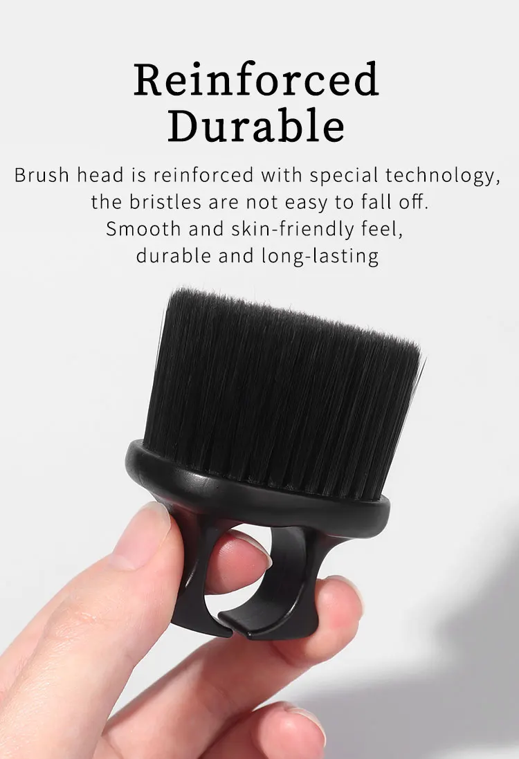 Friseursalon, professionelle Friseur-Haarkehrbürste, weiches Haar, Nylon-Fingerringbürste, tragbare Bartbürste, Reinigungskamm – Detail 5