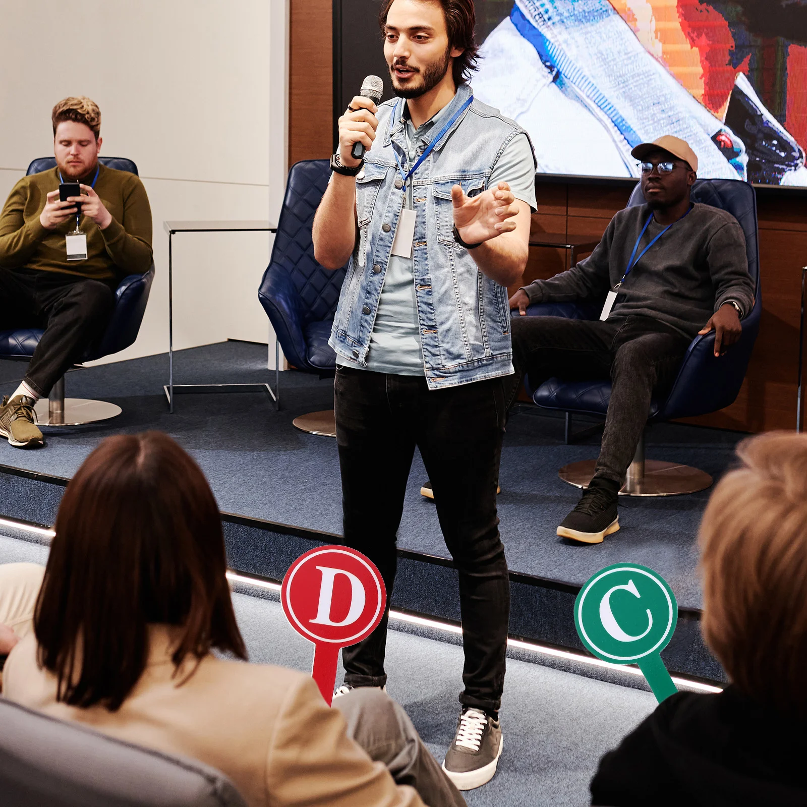 4 قطعة لوحات النتائج المحمولة الجاف محو المجاذيف جانب واحد فارغة لوحات الكتابة للقاضي ألعاب التصويت الفصول الدراسية قابلة لإعادة الاستخدام #3