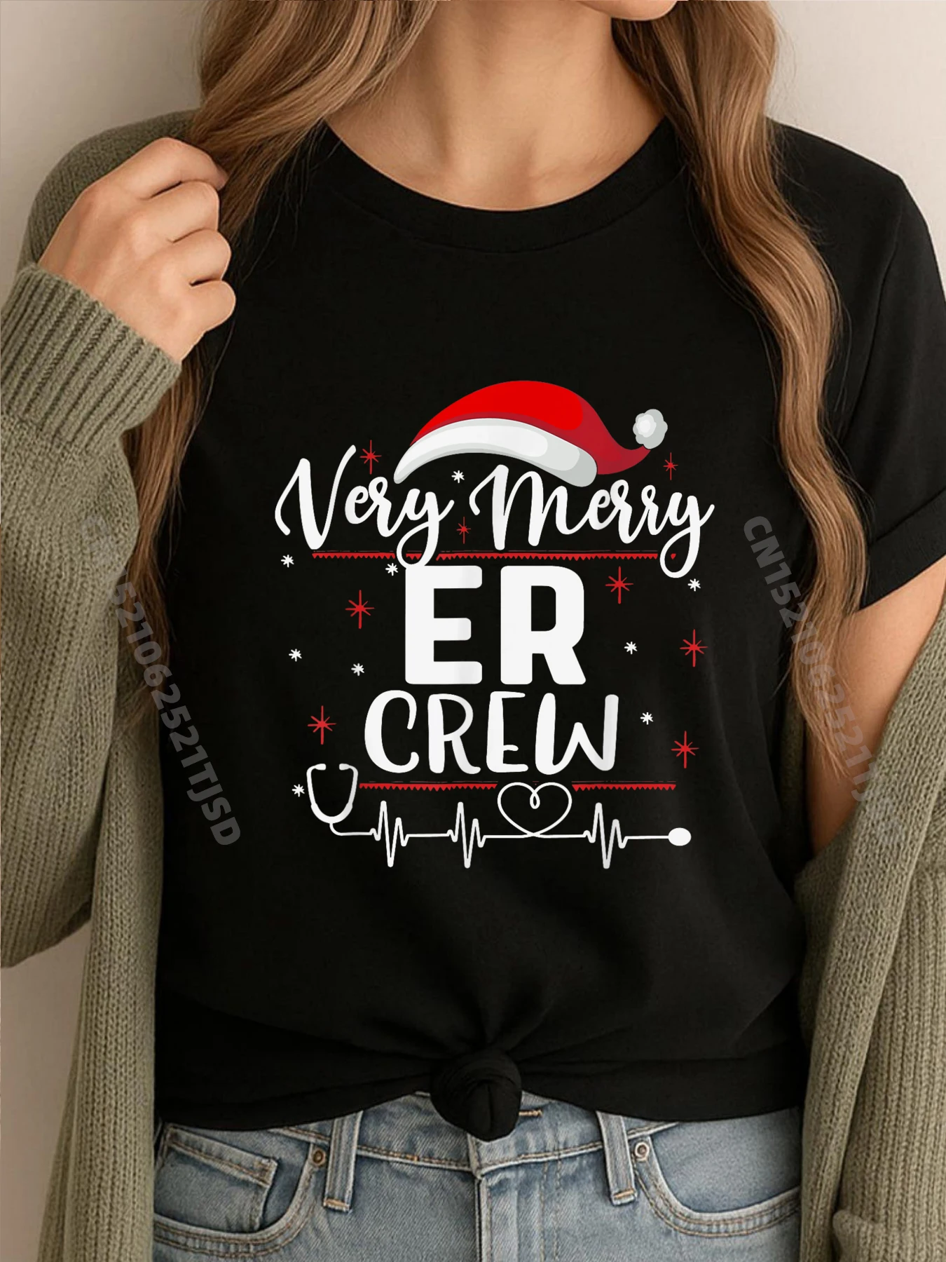 

Футболки с рисунком Very Merry Er Crew Christmas Nurse Emergency Crew Squad, распродажа, футболка для женщин с иллюстрацией