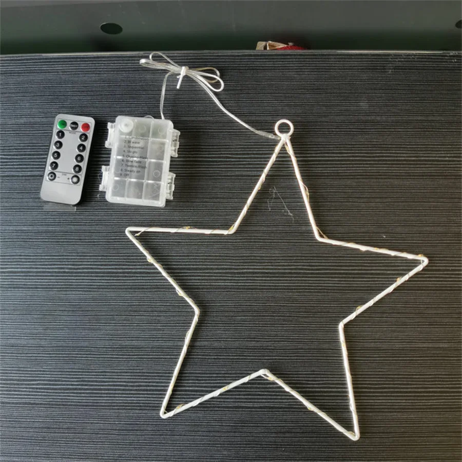 3 Pack Christmas Garland Window Fairy Light Christmas Window Star Light String Battery Operated 3 Remote for Outdoor Porch Decor