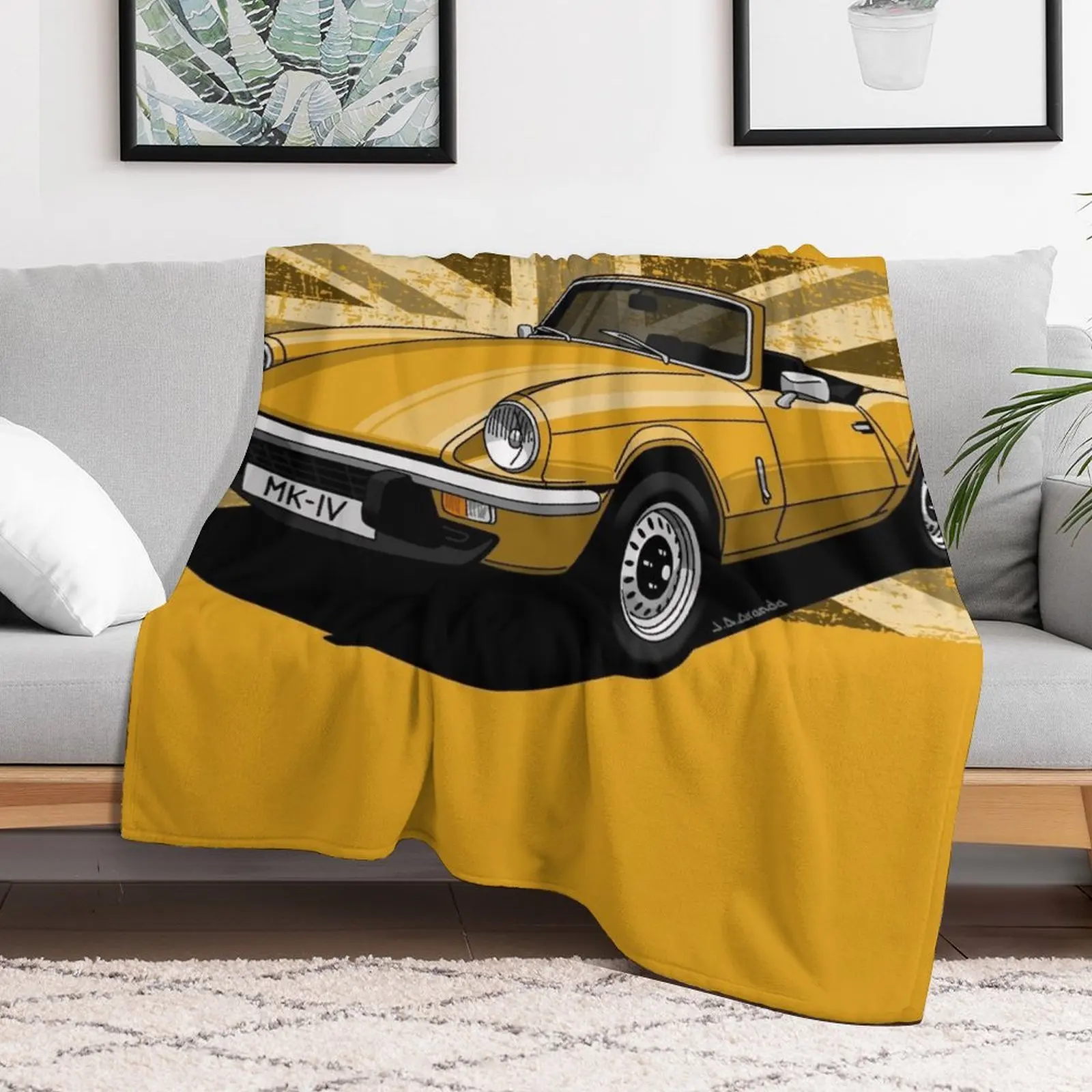 The coolest English roadster ever! Throw Blanket Stylish Decor Blanket Gift for Friends Roommate