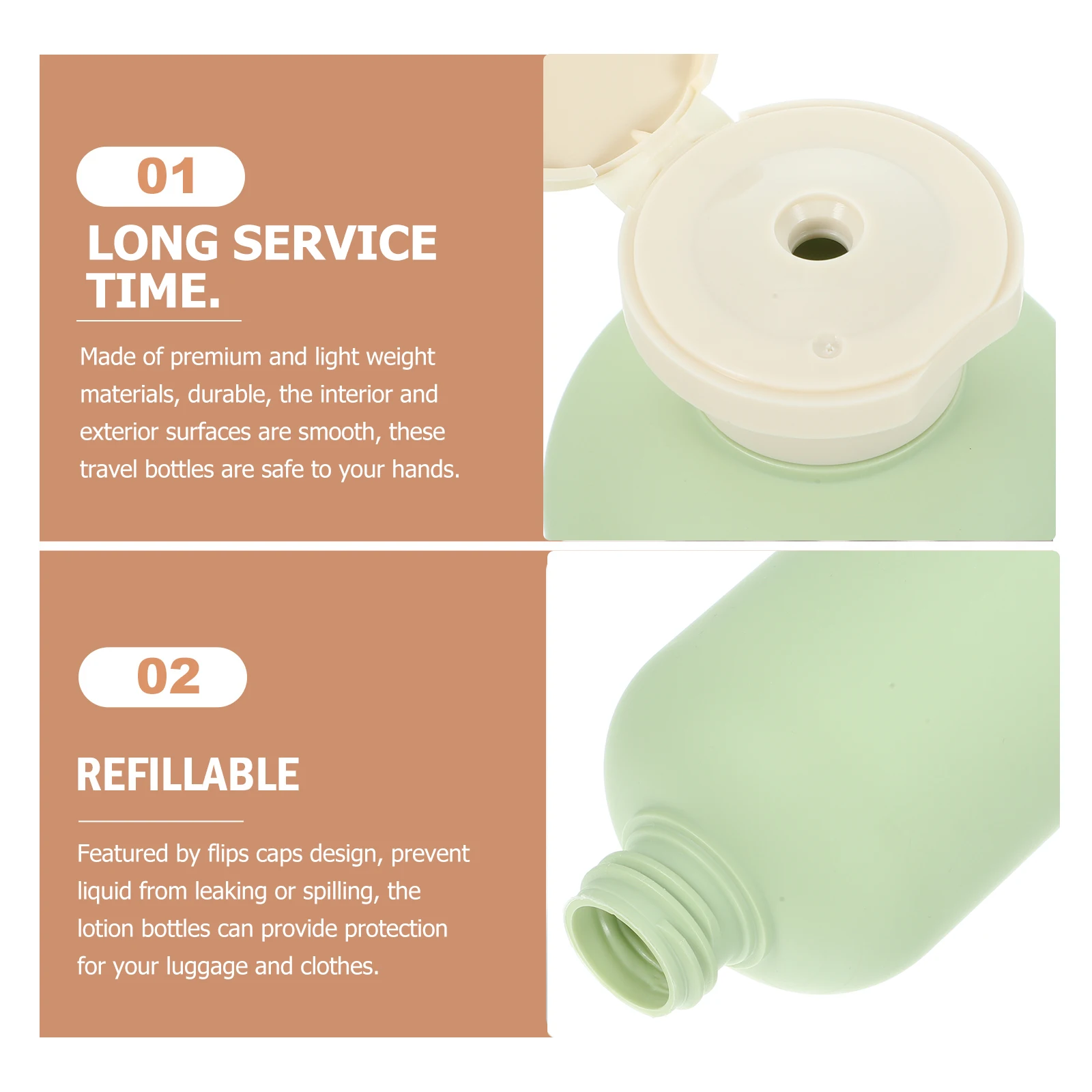

2 Pcs Clamshell Bottle Travel Toiletry Reusable Cream Bottles Lotion Shampoo Running