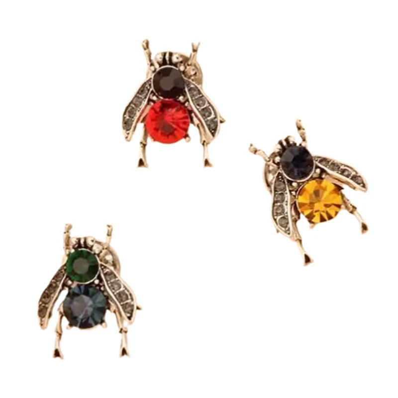 Vintage Bee Rhinestone Brooch Trend Creative Insect Corsage Creative Anti-light Pin