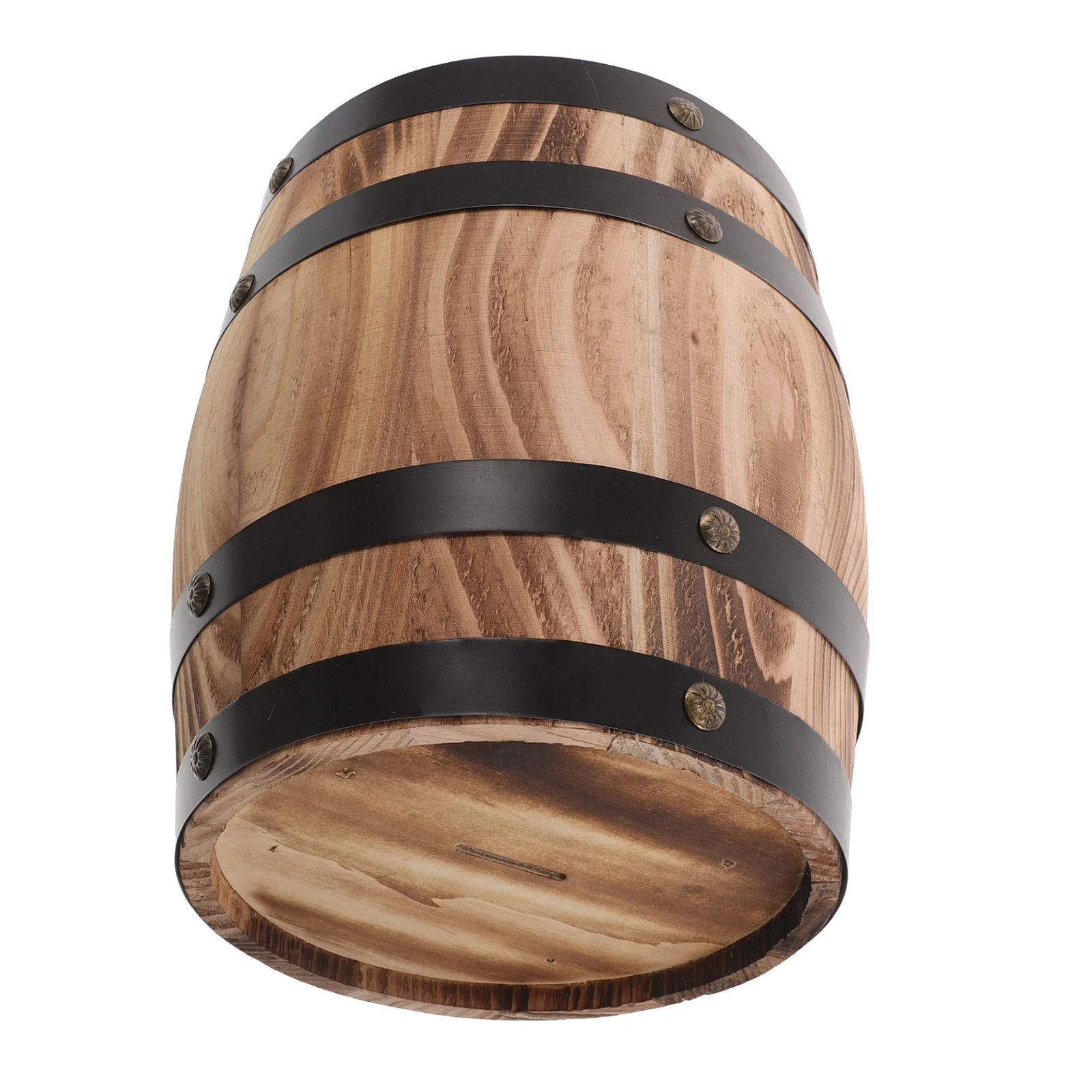 

Decorative Wooden Barrel Piggy Bank - Premium Oak Retro Money Box - Large Capacity Saving Bank for Adults Study Living Room
