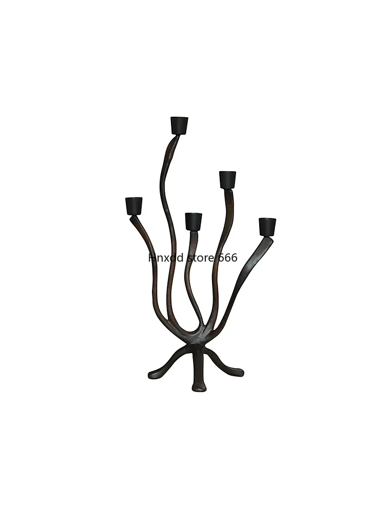 

Medieval cast iron art candle dinner atmosphere art retro decorative ornament