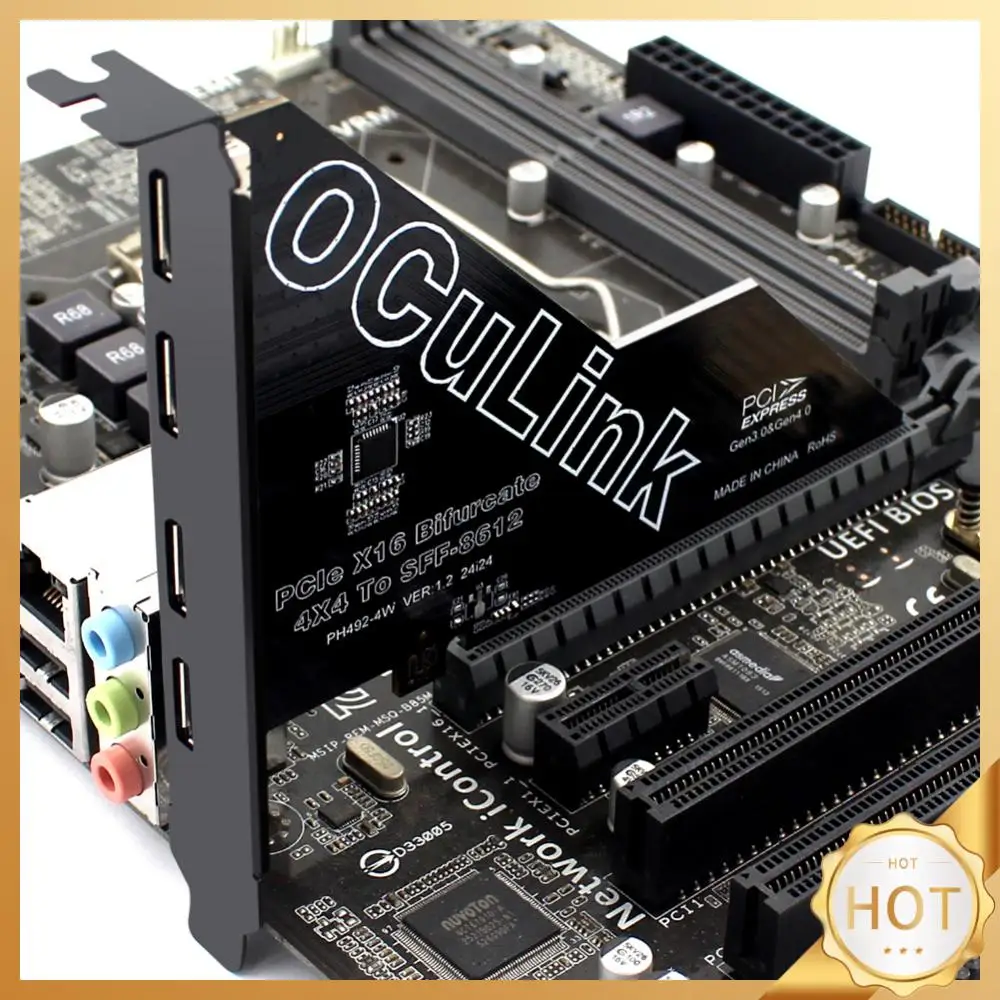 PCIe X16 To SFF 8611&8612 Adapter Card PCIe 4.0 X16 To Oculink Adapter PCle4.0 PCIe X16 SSD To U.2 OCUlink SFF-8612 Adapter Card