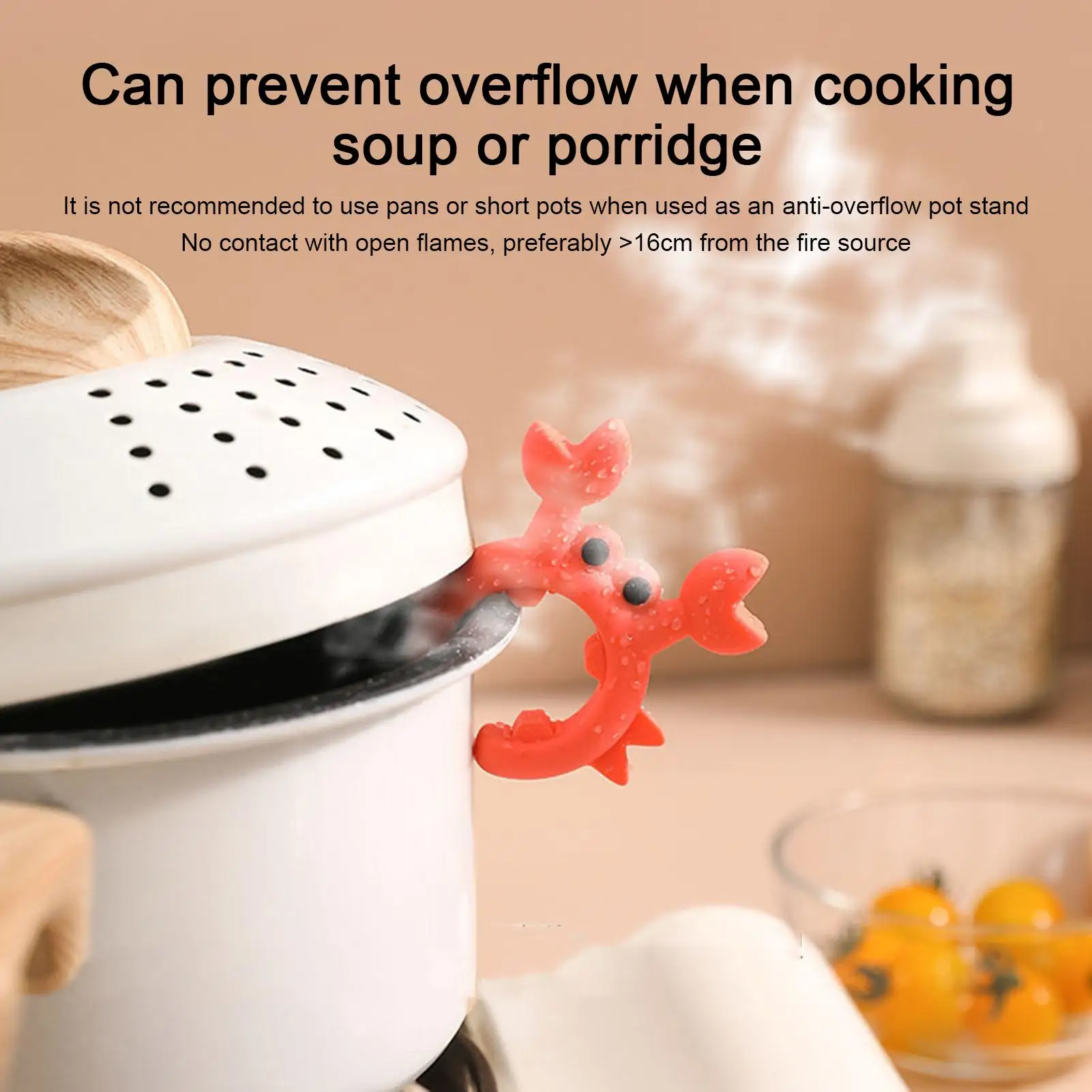 Utensil Rest Crab Shaped Silicone Utensil Rest Countertop Ladle Holder Anti-Overflow Stove Top Spatula Holder Kitchen Gadget image 2