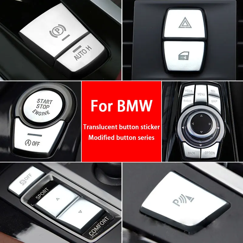 

For BMW 5 series F10 F11 G30 525 530 One-click Start Multimedia Warning Light Window Lift Car Button Interior Decorative Sticker