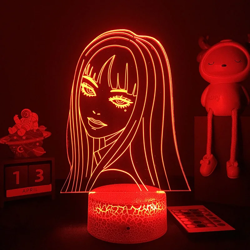 Cartoon Hello Kitty Junji Ito Tomie Night Light Kawaii Japan Anime Peripheral Room Desktop Decor Acrylic Lamp Board Toys Gifts