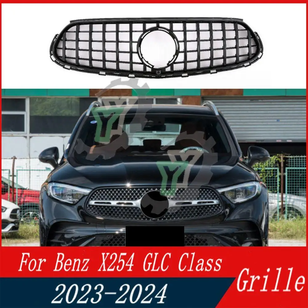 

Car Front Bumper Upper Grille GT Style Racing Grill For Mercedes-Benz X254 GLC Class GLC200 GLC220 GLC260 GLC300 AMG 2023-2024