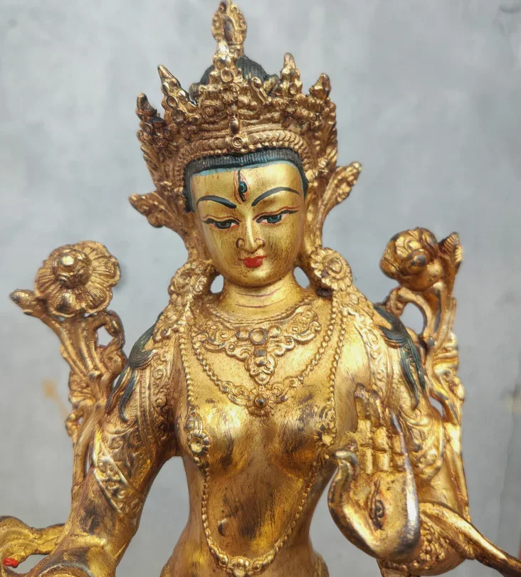 

Подлинная старая тибетская статуя Бодхисаттвы Тара ручной работы 8 дюймов avalokiteshvara Buddha