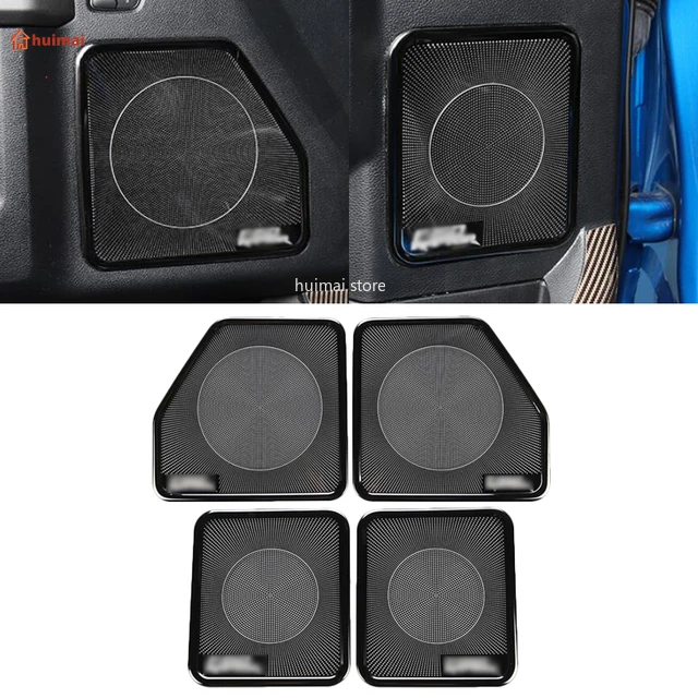 For Ford F150 2017 2018 2019  stainless steel 4 Door Audio Speaker Sound Horn Cover Trim Bezel Loudspeaker Frame