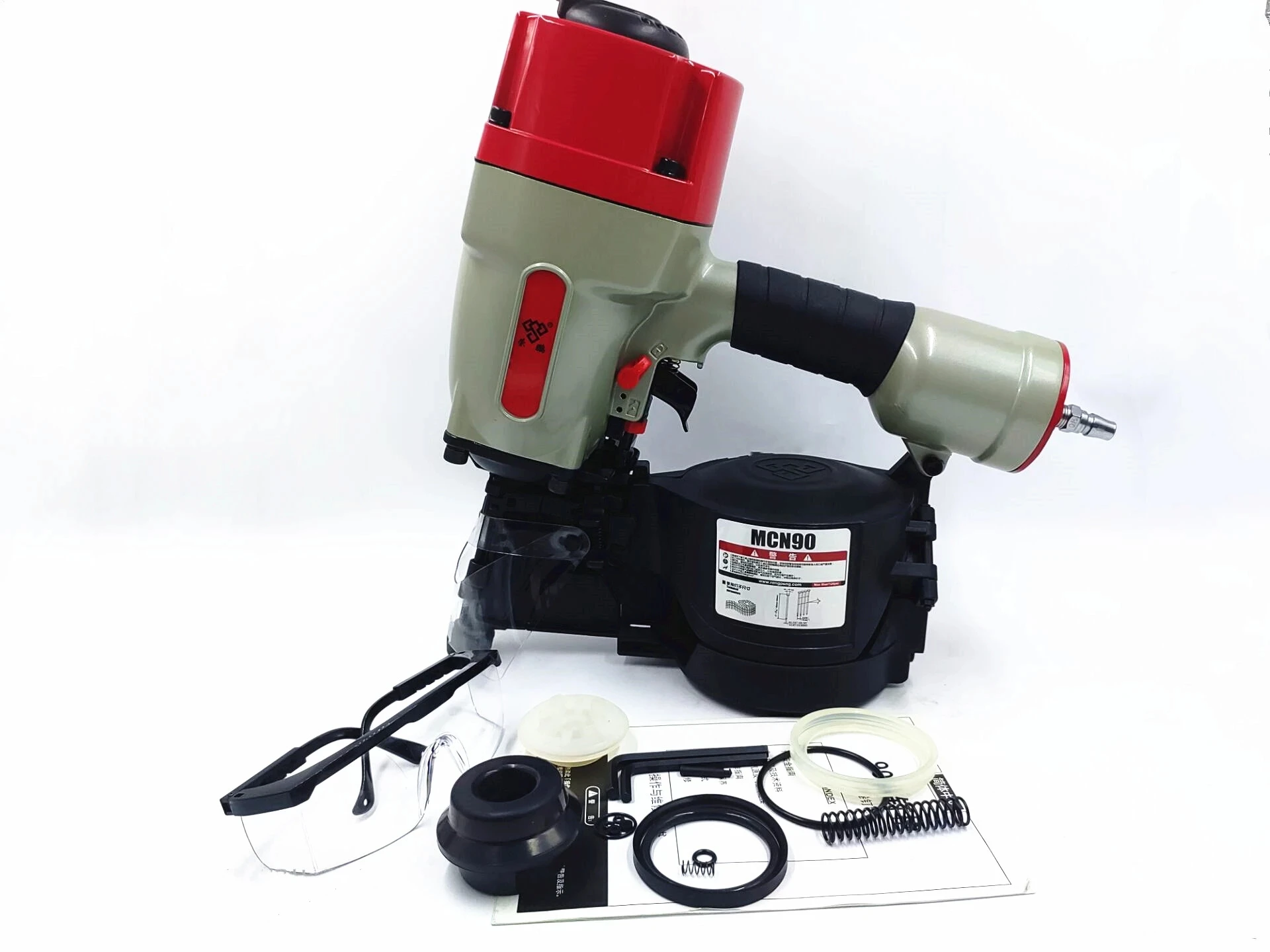 Industrial Pneumatic Tool CN90 Pneumatic Coil Nailer Light Roll Nail gun For Pallet Making Nail Woodworking Framing Nail Gun