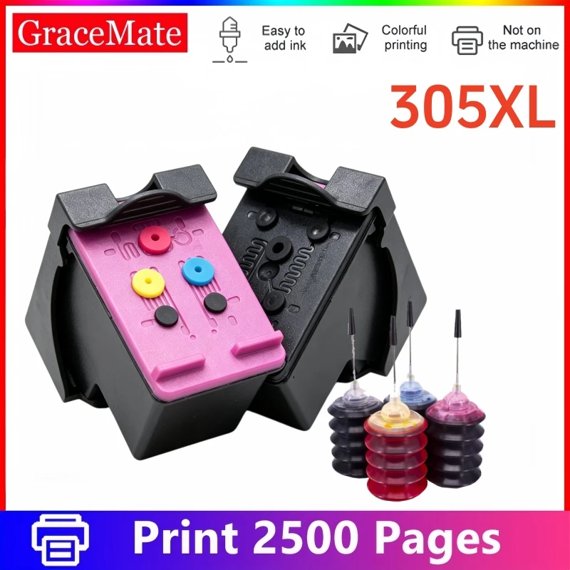 GraceMate Compatible 305XL Ink Cartridge Replacement For HP DeskJet 2700 2710 2720 4110 4120 4130 6010 Envy 4200 6020 6030 6400