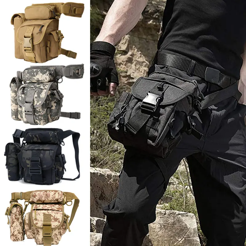 Outdoor Leg Bag Waist Bag Waterproof Mountaineering High Strength Durable Tactical Military Drop  With Water Bottle Case