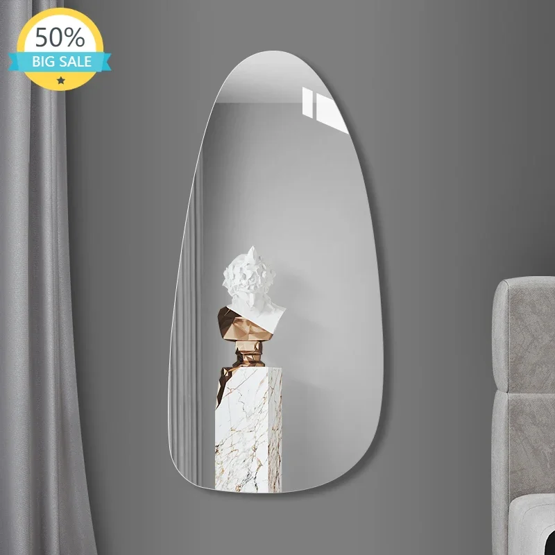 

Irregular Dressing Mirror Bedroom Modern Style Full Body Make Up Mirror Wall Hanging Adhesive Specchio Da Parete Room Decoration