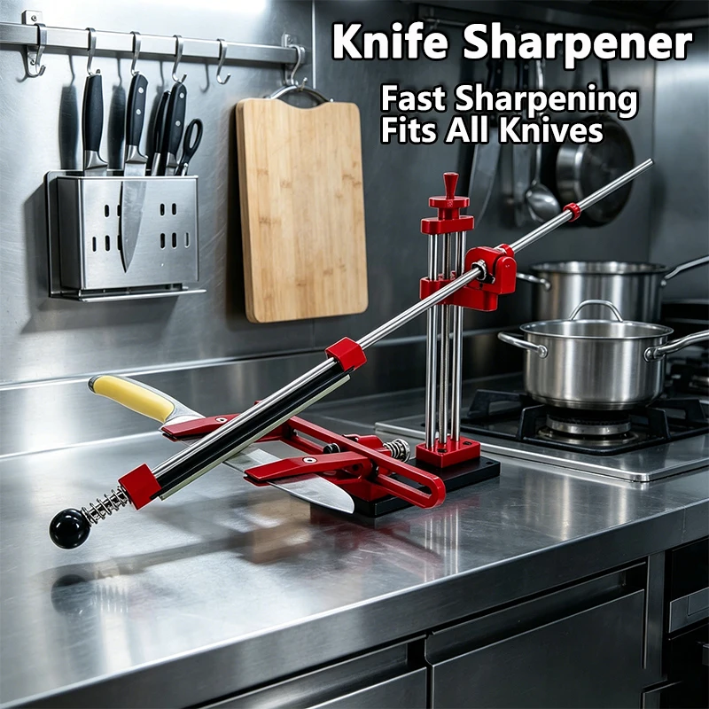 Professional Red Aluminum Alloy Sharpener Adjustable Angle Grinding System for Kitchen Hunting Woodworking Knives