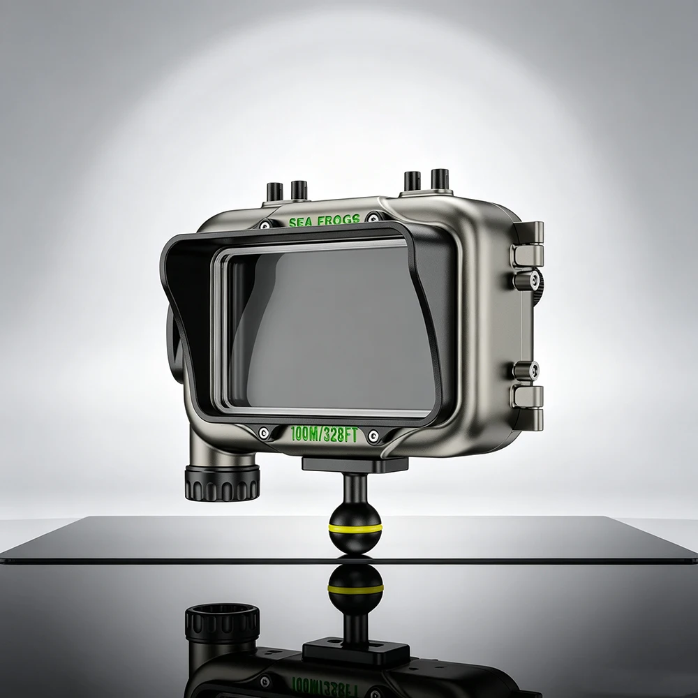 100m waterproof case For monitor Professional diving equipment Compatible with Seafrogs aluminum alloy shell