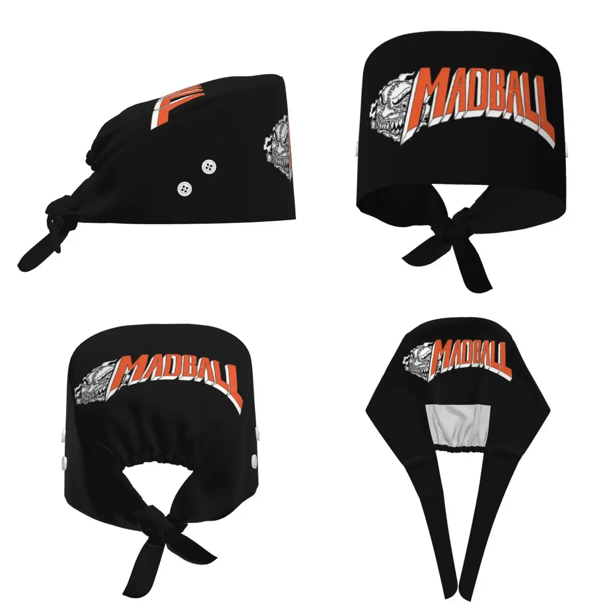 Madball Sticker Scrub Hat Doctor Working Surgical Cap Men Women Adjustable Nursing Caps for Dentist