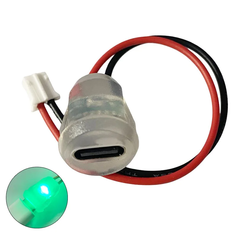 Type C 2Pin Round Glued Waterproof Female Connector 10cm 15cm Wire Optional LED for Desk Lamp Electric Bike Car DIY
