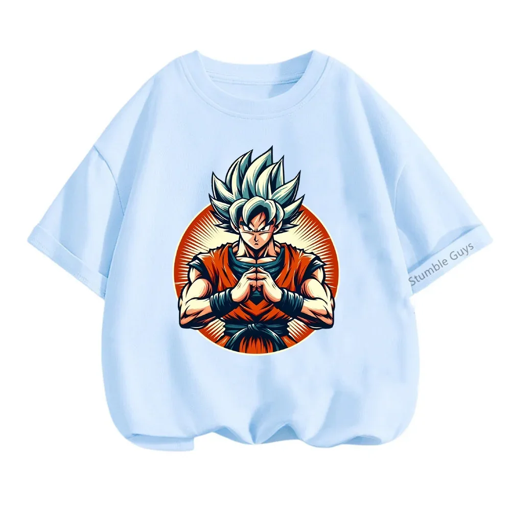 New Dragon-ball Tshirt Kids Cartoon Casual Summer 3-14 Years Boys Goku Short-sleeved Girls T-shirt Teen Clothes Girls Clothes