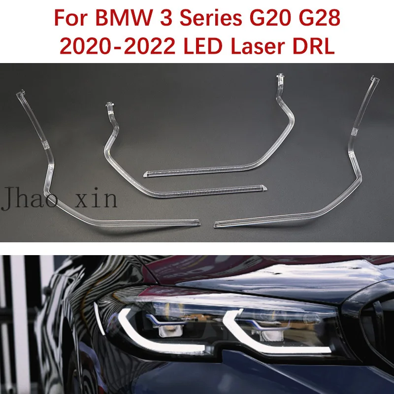 White Light Angel Eye for BMW 3 Series G20 G28 Ballast Module Lamp Tube 2020-2022 LED Laser Car Headlights DRL Light Guide Strip