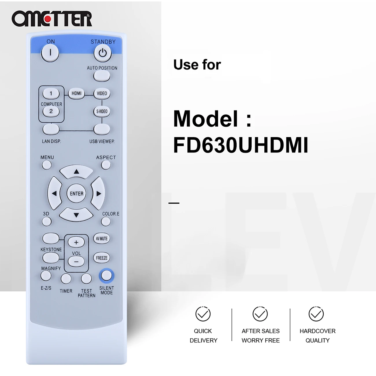 XD250REM Remote Control Fit for Mitsubishi Projector XD250U XD250U-G XD250U-ST XD280U XD280U-G XD590U XD600U XD700U XD460U