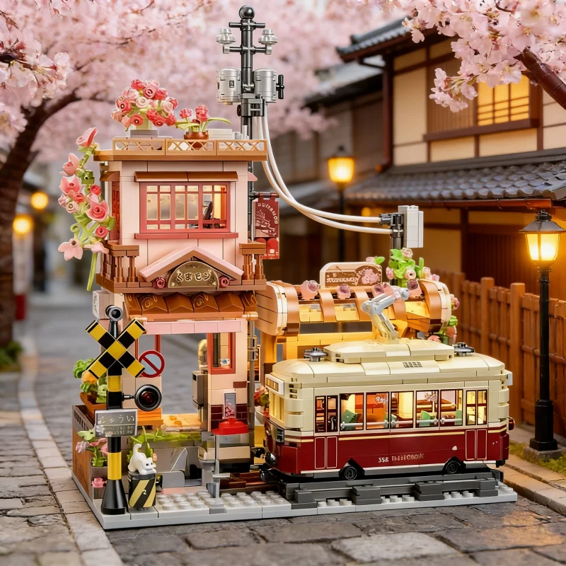 

Набор для сборки модели городской трамвайной станции в ретро-стиле | Премиальные кирпичики для декора стола и коллекции