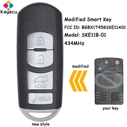 KEYECU Modified Smart Remote Car Key With 4 Buttons 434MHz for Mazda CX-7 CX-9 2007 2008 2009 Fob BGBX1T458SKE11A01 SKE11B-01