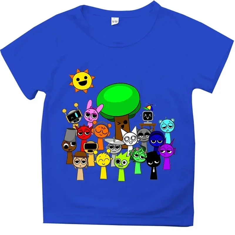Neu eingetroffen: Sprunki Rhythm Box Kinder-T-Shirt – Grafik-T-Shirt mit vollflächigem Aufdruck, weiches, atmungsaktives Baumwoll-Kurzarmshirt für Kleinkinder – Detail 7