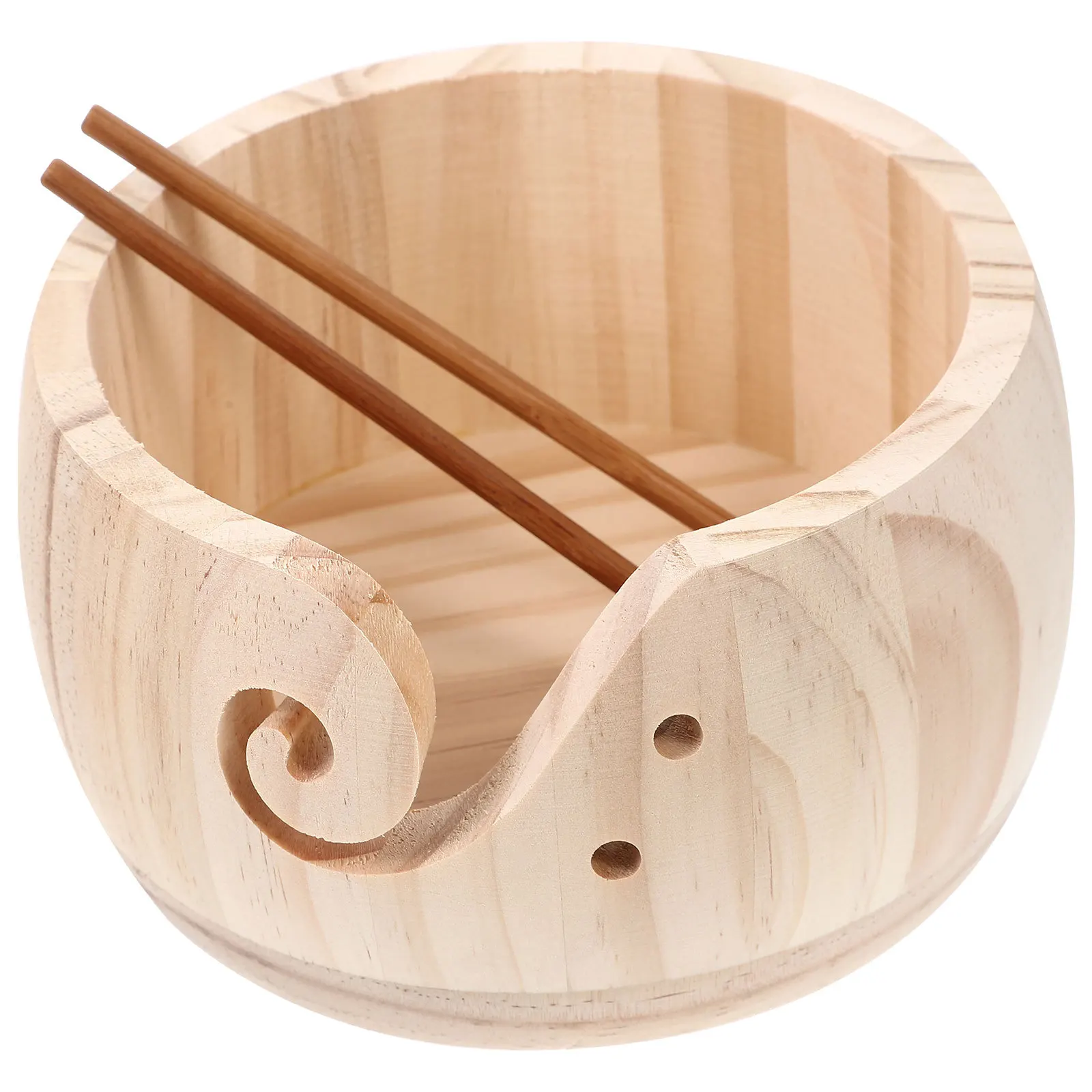 1 مجموعة وعاء الغزل الإبداعية إبرة كروشيه حامل السلس خشبية الحياكة المنظم الصوف وعاء التخزين لوازم الحرفية العملية