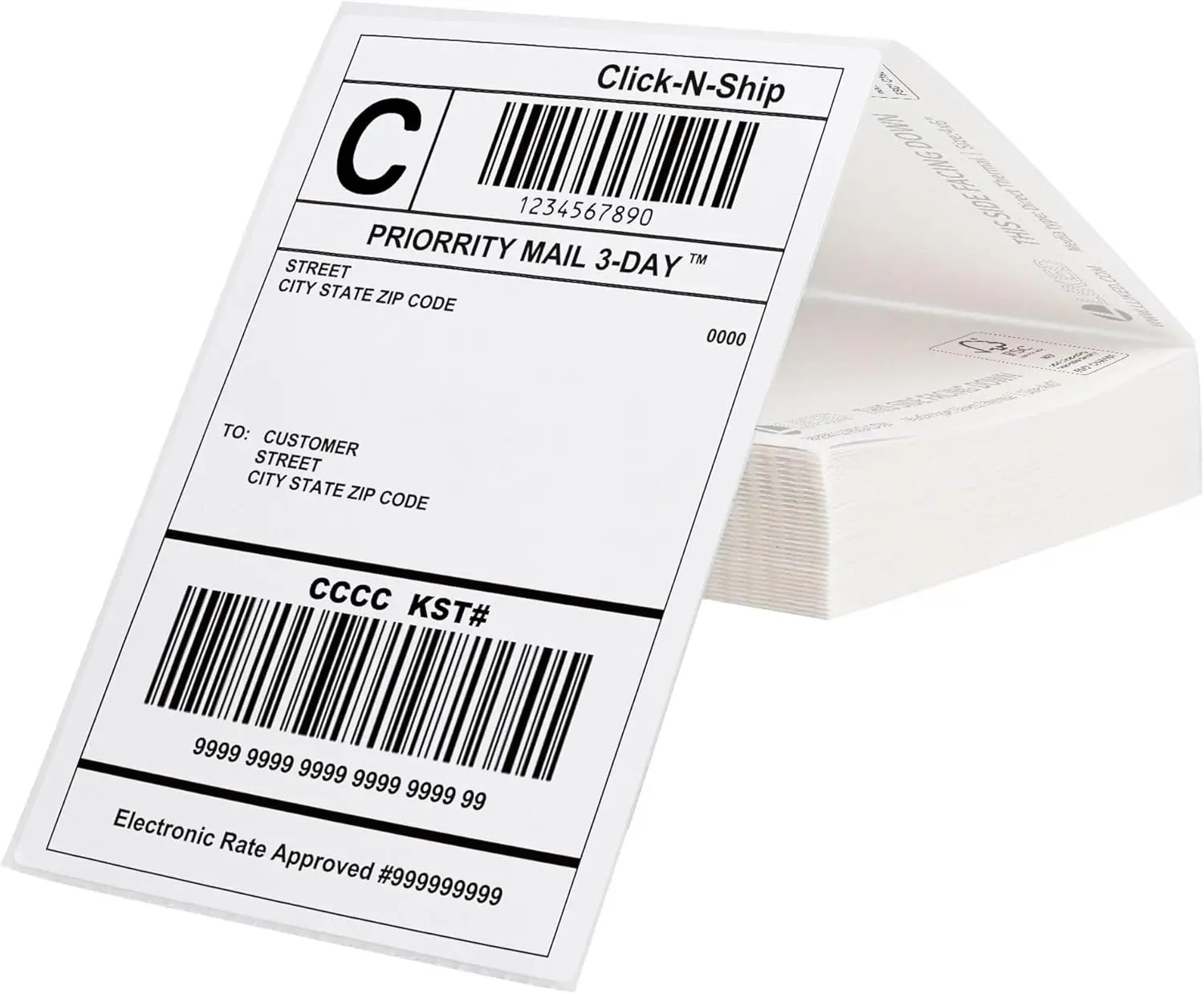 

200 Sheets 4x6 Thermal Labels Fanfold, Direct Thermal Shipping Labels with Perforated Edges and Strong Adhesive