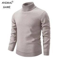 Herfst heren coltrui winter breien truien ronde hals warme heren trui losse effen kleur top