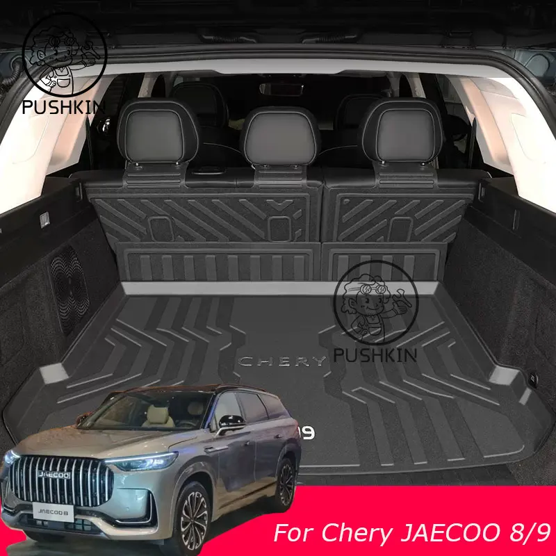 

Для Chery JAECOO 9 JAECOO 8 J8 2024 коврики для багажника ТПЭ прочная подкладка для груза коврики для багажника аксессуары для украшения заднего интерьера крышка