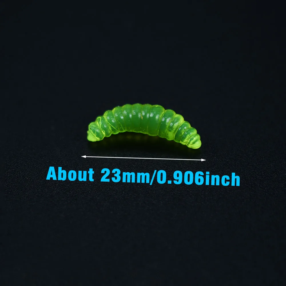 100 قطعة لينة صغيرة يرقة الطعوم 2 سنتيمتر 5 ألوان مختلط الصيد السحر سيليكون بيونيك الخبز دودة إغراء صندوق الصيد سمك السلمون المرقط جثم باس #2