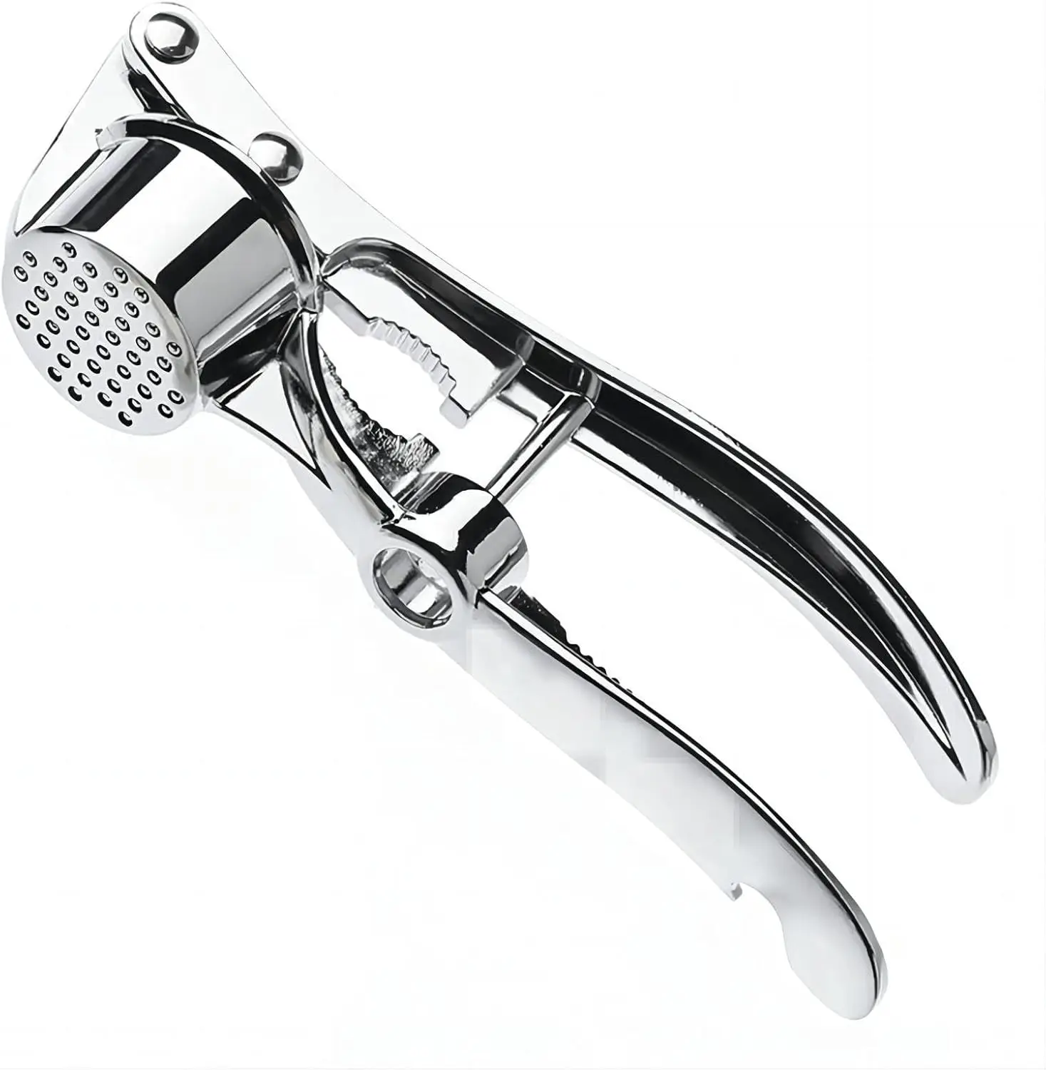Premium Zinc Alloy Garlic Press - Professional Manual Garlic Mincer, Easy Squeeze Crusher for Ginger, Nuts & Kitchen Cooking