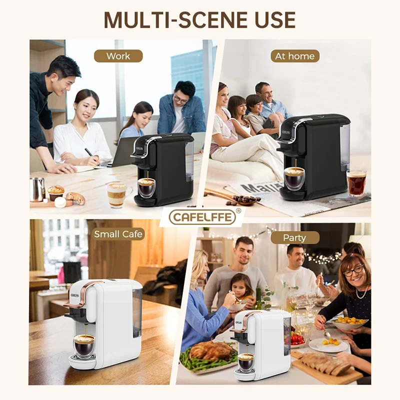 Automatic 4 in 1 DG/NES Capsule Powder Coffee Pod Home Hotel Room Kitchen Multi Coffee Machine