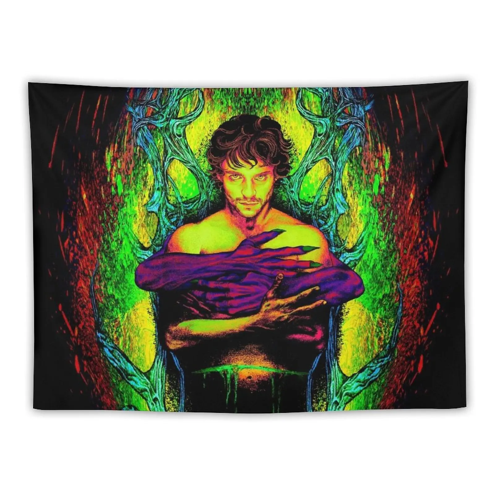 HANNIBAL: Becoming (Trippy Blacklight Edition!) Tapestry Decorations For Room Decor Home On The Wall Outdoor Decor Tapestry