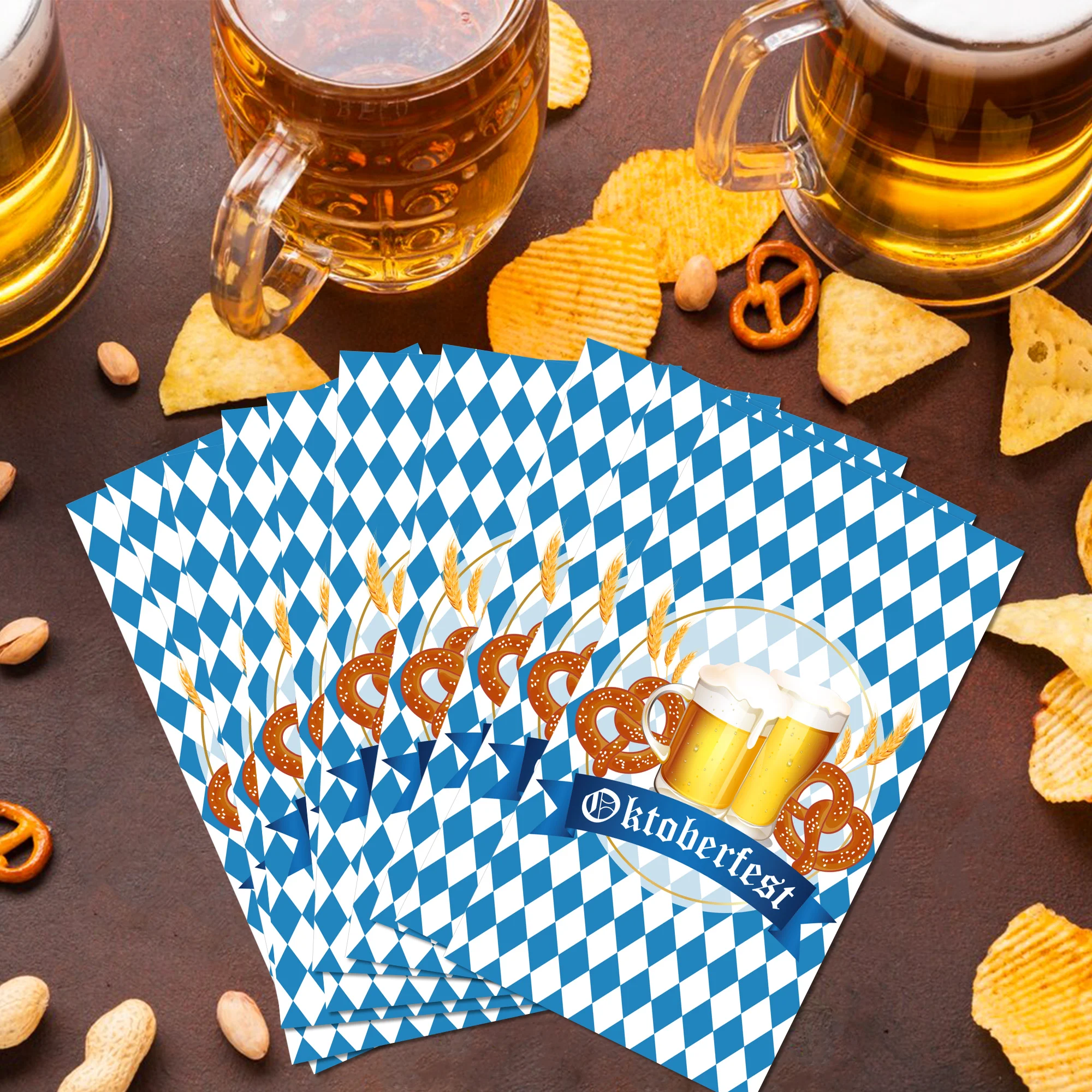 20 Stück Oktoberfest-Gastservietten, Einweg-Seidenpapier, Abendessen, Serviette, Badezimmer, Handtücher für deutsche Bier, Festival, Party – Detail 7