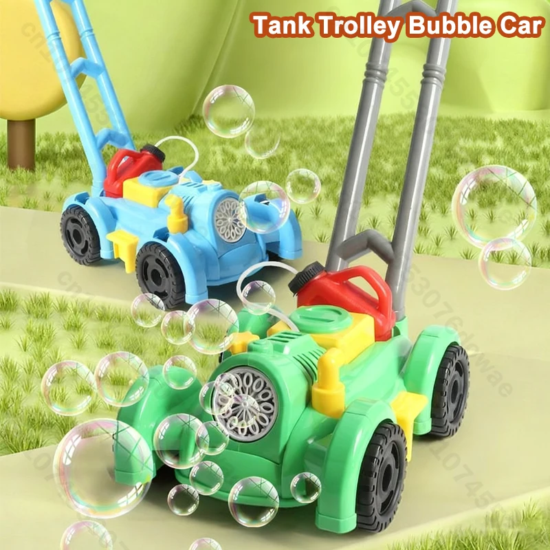 รถเข็นถังน้ำยาทำฟองสบู่ ปืนยิงฟองสบู่ ของเล่นเด็ก เครื่องทำฟองสบู่ไฟฟ้าอัตโนมัติ เกมกลางแจ้ง ของเล่นเด็ก ของขวัญคริสต์มาสสำหรับเด็ก
