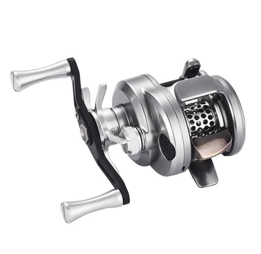 

Lizard fishing BOKI mirco drum baitcaster reel with weighs 118g 7.6:1 speed ratio carbon body shallow spool baitcasting reel